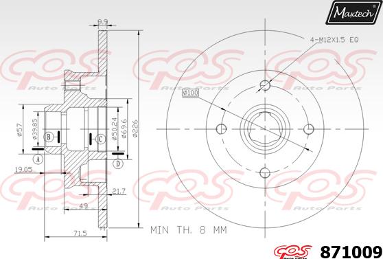 Maxtech 70200543 - Remkomplekts, Bremžu suports autodraugiem.lv