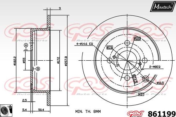 Maxtech 70200556 - Remkomplekts, Bremžu suports autodraugiem.lv