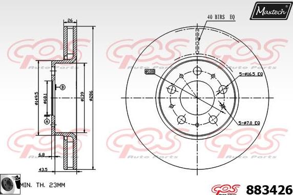 Maxtech 70200506 - Remkomplekts, Bremžu suports autodraugiem.lv