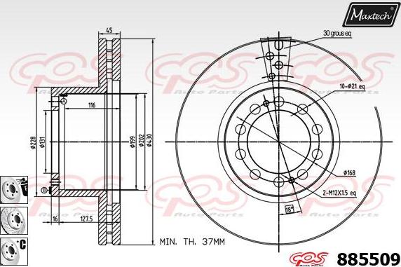 Maxtech 72948036 - Virzulis, Bremžu suports autodraugiem.lv