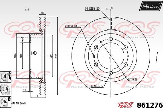 Maxtech 851109 - Bremžu diski autodraugiem.lv