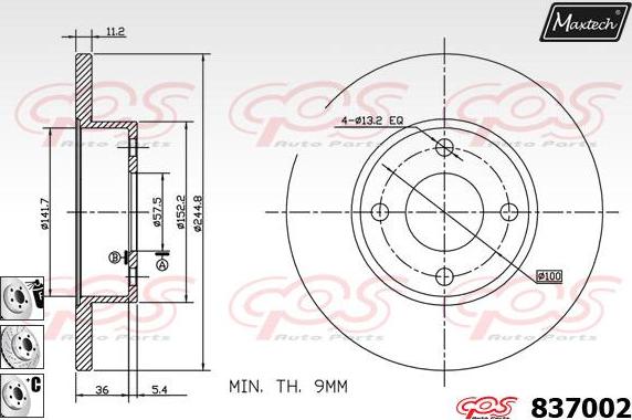 Maxtech 70200583 - Remkomplekts, Bremžu suports autodraugiem.lv