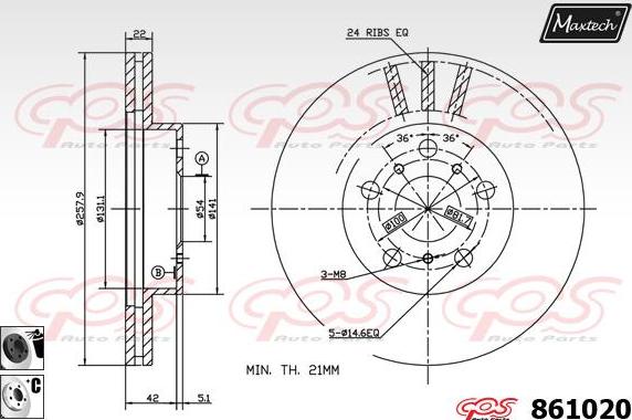 Maxtech 70200529 - Remkomplekts, Bremžu suports autodraugiem.lv