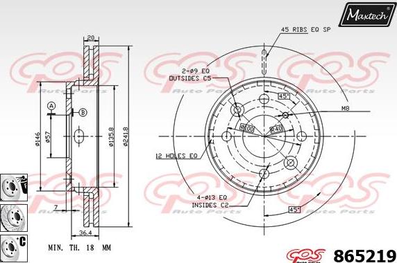 Maxtech 70200054 - Remkomplekts, Bremžu suports autodraugiem.lv