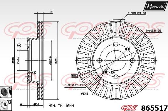 Maxtech 70200151 - Remkomplekts, Bremžu suports autodraugiem.lv