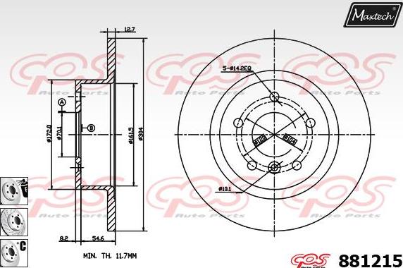 Maxtech 70200157 - Remkomplekts, Bremžu suports autodraugiem.lv