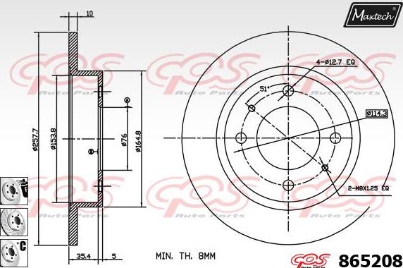 Maxtech 70200183 - Remkomplekts, Bremžu suports autodraugiem.lv