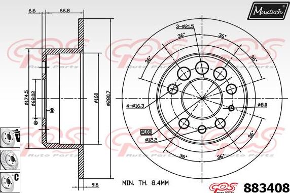 Maxtech 873090 - Bremžu diski autodraugiem.lv