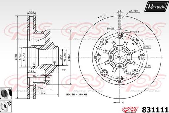 Maxtech 70200129 - Remkomplekts, Bremžu suports autodraugiem.lv