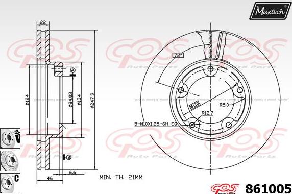 Maxtech 70200172 - Remkomplekts, Bremžu suports autodraugiem.lv