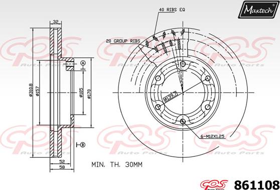 Maxtech 70200398 - Remkomplekts, Bremžu suports autodraugiem.lv