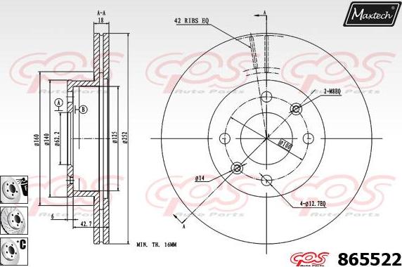 Maxtech 70200342 - Remkomplekts, Bremžu suports autodraugiem.lv