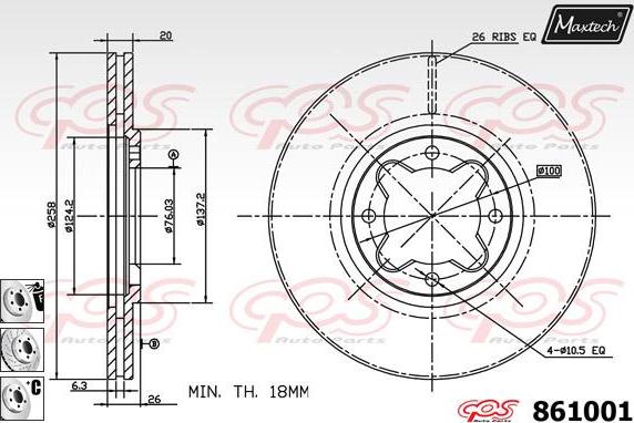 Maxtech 875608 - Bremžu diski autodraugiem.lv