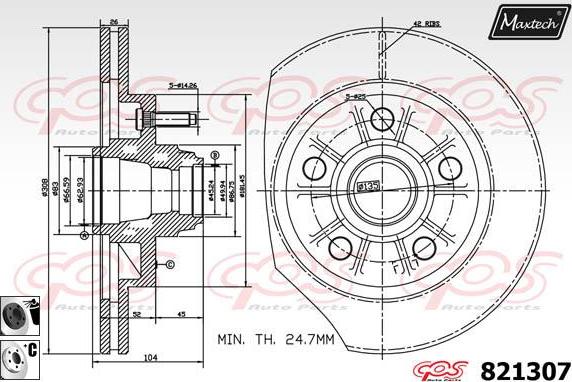 Maxtech 70200264 - Remkomplekts, Bremžu suports autodraugiem.lv