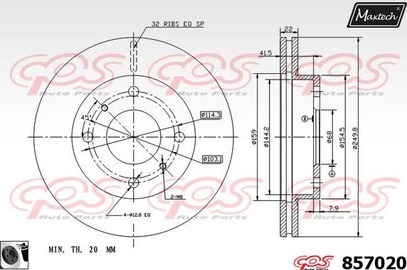 Maxtech 70200260 - Remkomplekts, Bremžu suports autodraugiem.lv