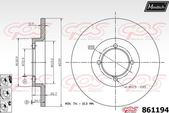 Maxtech 70200210 - Remkomplekts, Bremžu suports autodraugiem.lv