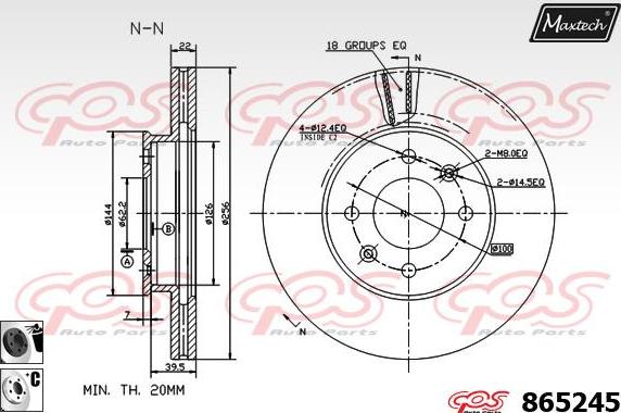 Maxtech 70200289 - Remkomplekts, Bremžu suports autodraugiem.lv