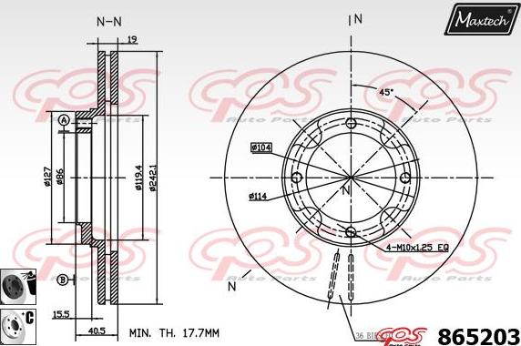 Maxtech 70200286 - Remkomplekts, Bremžu suports autodraugiem.lv