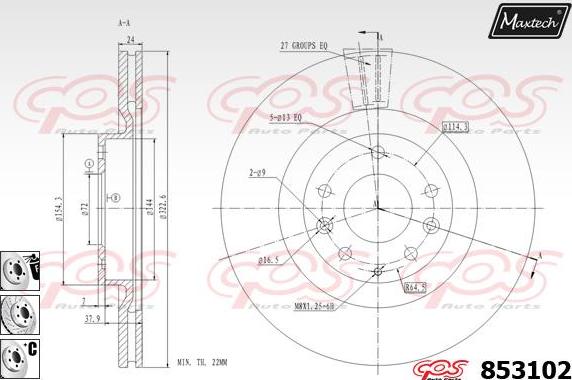 Maxtech 70200231 - Remkomplekts, Bremžu suports autodraugiem.lv