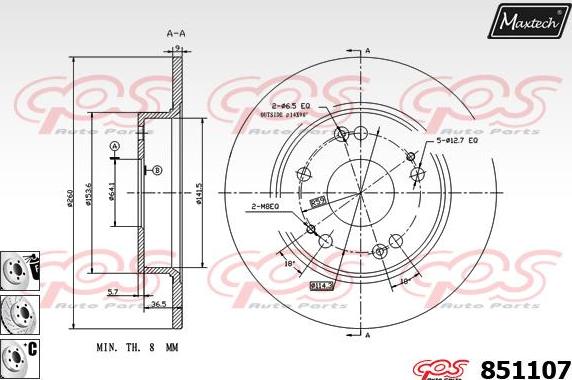 Maxtech 821303 - Bremžu diski autodraugiem.lv