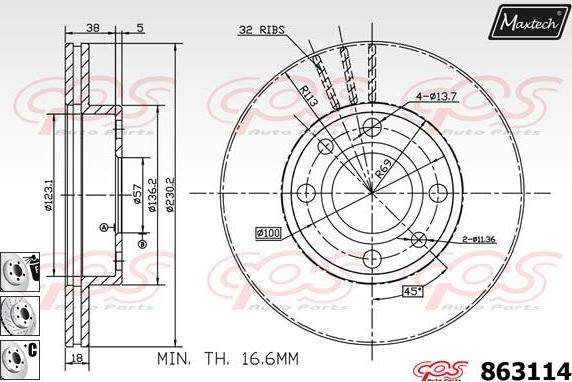 Maxtech 72946001 - Virzulis, Bremžu suports autodraugiem.lv