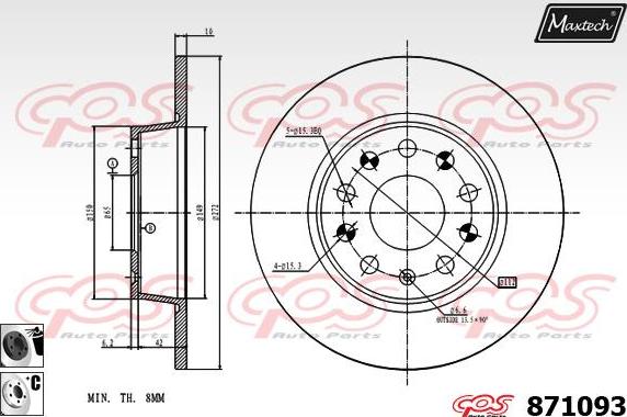 Maxtech 70200735 - Remkomplekts, Bremžu suports autodraugiem.lv