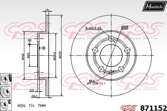 Maxtech 875615 - Bremžu diski autodraugiem.lv