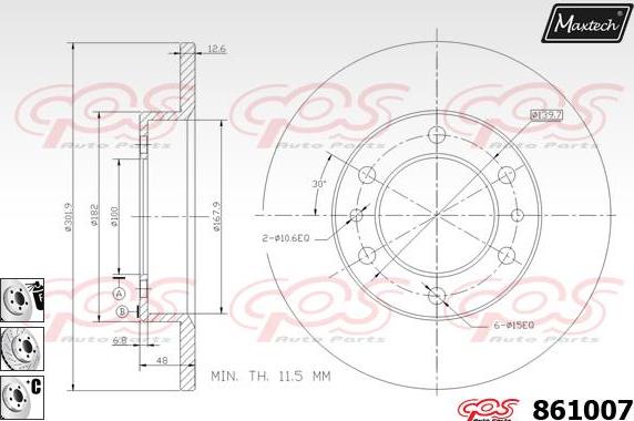 Maxtech 72944002 - Virzulis, Bremžu suports autodraugiem.lv