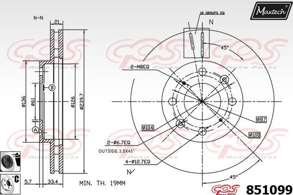 Maxtech 70203044 - Remkomplekts, Bremžu suports autodraugiem.lv