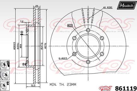 Maxtech 70203047 - Remkomplekts, Bremžu suports autodraugiem.lv