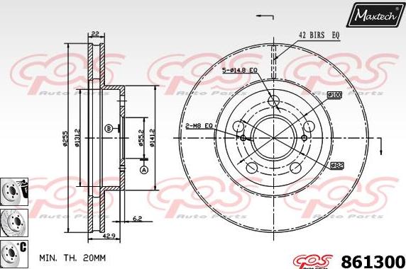 Maxtech 70203004 - Remkomplekts, Bremžu suports autodraugiem.lv