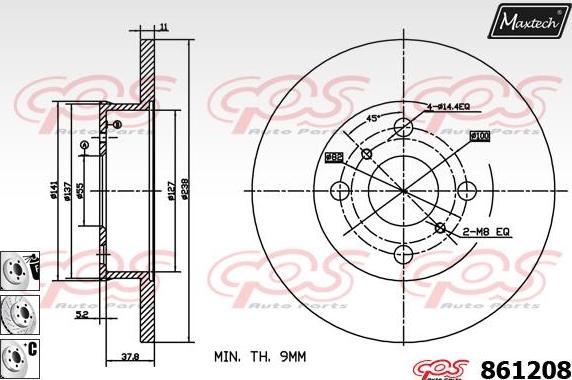 Maxtech 70203002 - Remkomplekts, Bremžu suports autodraugiem.lv