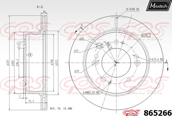 Maxtech 70203011 - Remkomplekts, Bremžu suports autodraugiem.lv