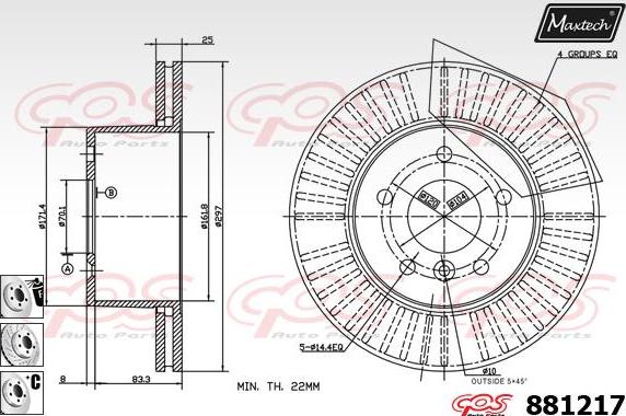 Maxtech 873549 - Bremžu diski autodraugiem.lv