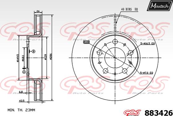 Maxtech 70203022 - Remkomplekts, Bremžu suports autodraugiem.lv