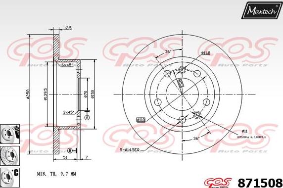 Maxtech 71810068 - Vadīkla, Bremžu suports autodraugiem.lv