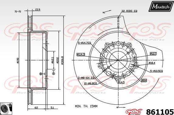 Maxtech 71810001 - Vadīkla, Bremžu suports autodraugiem.lv