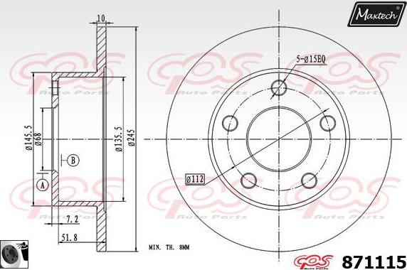 Maxtech 71810087 - Vadīkla, Bremžu suports autodraugiem.lv