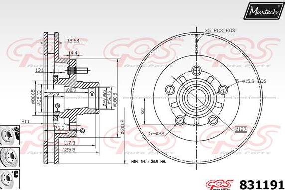 Maxtech 72954059 - Virzulis, Bremžu suports autodraugiem.lv