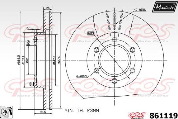 Maxtech 71810030 - Vadīkla, Bremžu suports autodraugiem.lv