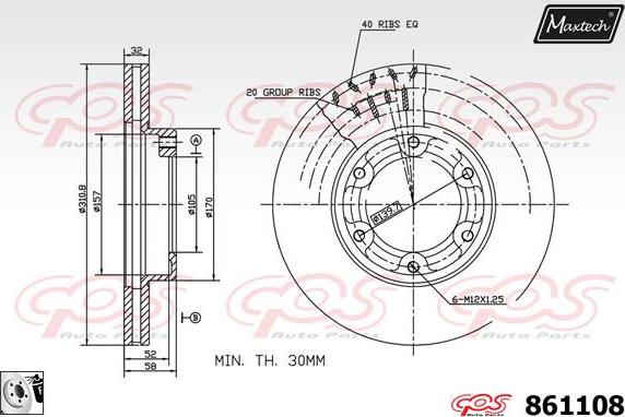 Maxtech 71810024 - Vadīkla, Bremžu suports autodraugiem.lv