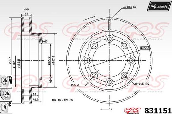 Maxtech 71810025 - Vadīkla, Bremžu suports autodraugiem.lv