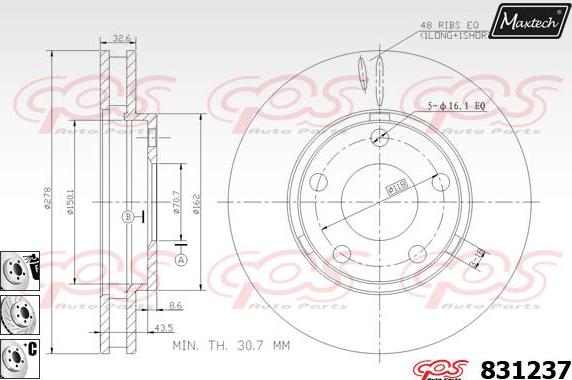 Maxtech 827041 - Bremžu diski autodraugiem.lv