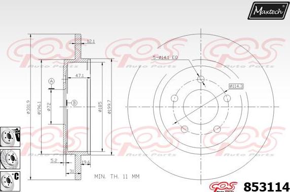 Maxtech 865271 - Bremžu diski autodraugiem.lv