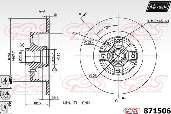 Maxtech 71810163 - Vadīkla, Bremžu suports autodraugiem.lv