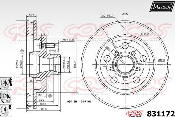 Maxtech 811241 - Bremžu diski autodraugiem.lv