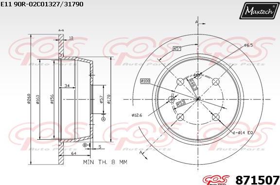 Maxtech 71810167 - Vadīkla, Bremžu suports autodraugiem.lv