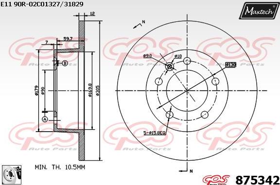 Maxtech 71810113 - Vadīkla, Bremžu suports autodraugiem.lv