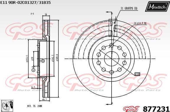 Maxtech 71810186 - Vadīkla, Bremžu suports autodraugiem.lv