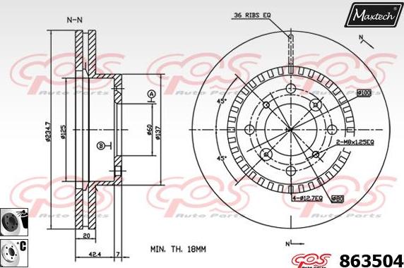 Maxtech 71810183 - Vadīkla, Bremžu suports autodraugiem.lv